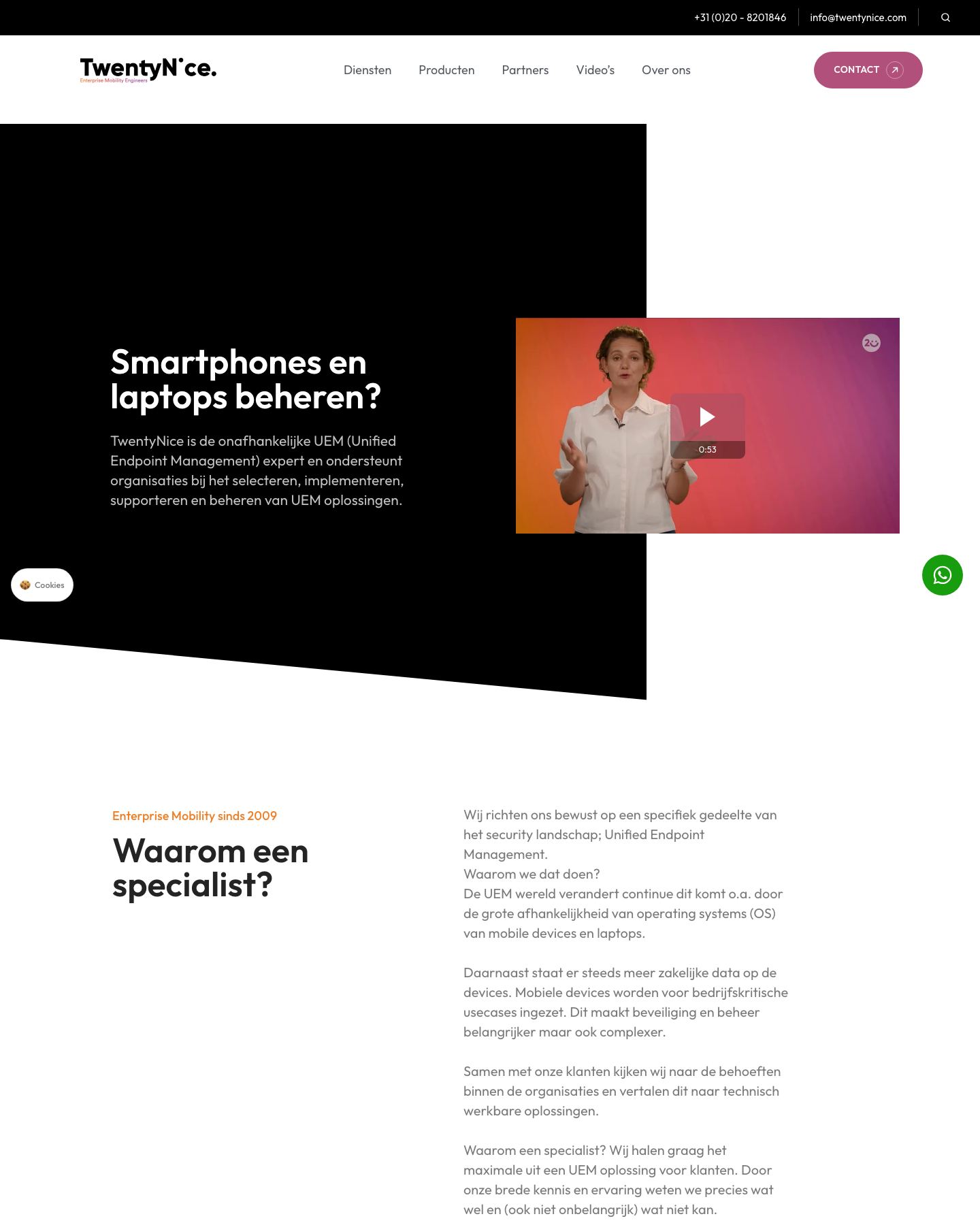 De nieuwe homepage